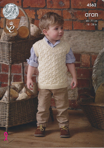 Sweater and Slipover in King Cole Fashion Aran (4562)