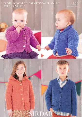 Cardigans in Sirdar Snuggly Snowflake Chunky (4596)