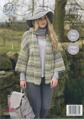 Ladies Jackets in King Cole Drifter Chunky (4603)