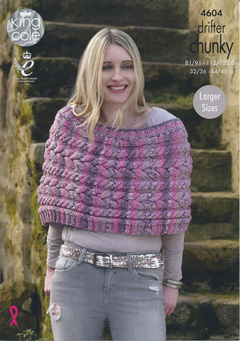 Ladies Capes in King Cole Drifter Chunky (4604)
