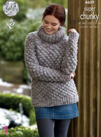 Sweater and Coatigan in King Cole Super Chunky Twist - Big Value (4609)