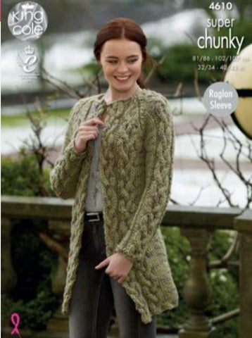 Cardigan and Coatigan in King Cole Super Chunky Twist - Big Value (4610)