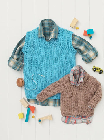 Babies and Boys Sweater and Tank in Hayfield Baby Chunky (4615)