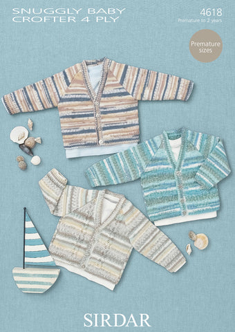 Cardigans in Sirdar Snuggly Baby Crofter 4 Ply (4618)