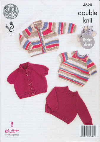 Cardigans and Sweaters in King Cole Comfort and Comfort Prints DK (4620)