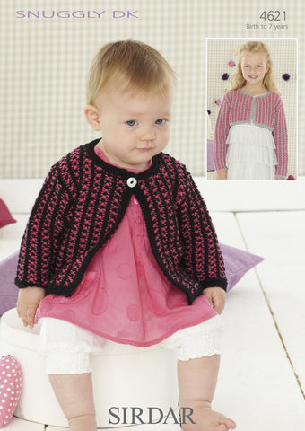 Cardigan and Cropped Cardigan in Sirdar Snuggly DK (4621)