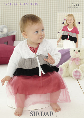 Long and Short Sleeved Cardigan in Sirdar Snuggly SK (4622)