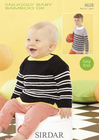 Babies and Boys Sweaters in Sirdar Snuggly Baby Bamboo DK (4628)
