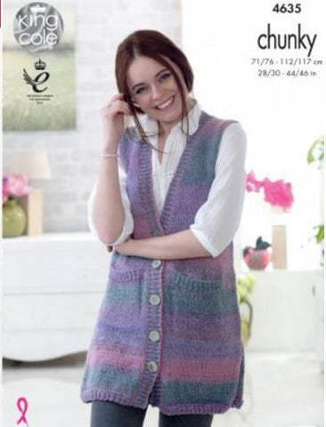 Lady's & Mans Waistcoats in King Cole Cotswold Chunky (4635)