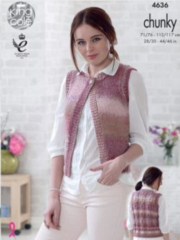 Waistcoats in King Cole Cotswold Chunky (4636)