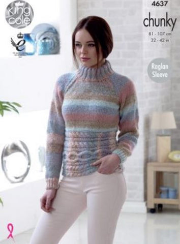 Sweater and Cardigan in King Cole Cotswold Chunky (4637)