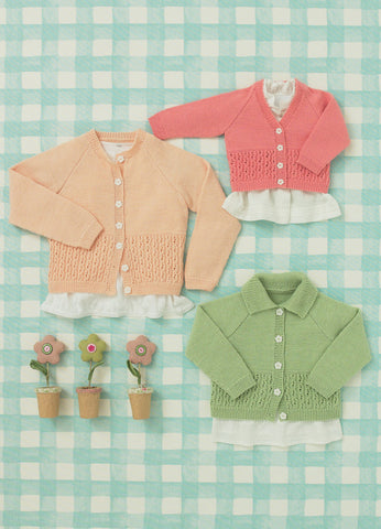 Babies and Girls Cardigans in Sirdar Snuggly 4 Ply (4638) - Digital Version