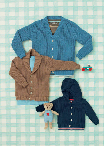 Babies and Boys Cardigans in Sirdar Snuggly 4 Ply (4640)
