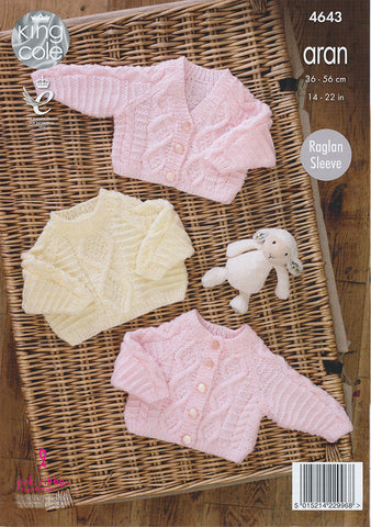 Cardigans and Sweater in King Cole Comfort Aran (4643)