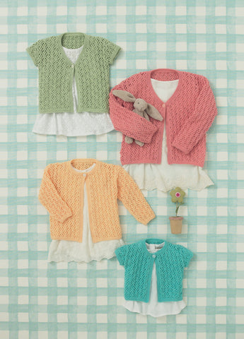 Babies and Girls Cardigans in Sirdar Snuggly 4 Ply (4643)