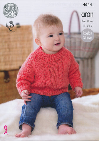 Cardigans and Sweater in King Cole Comfort Aran (4644)