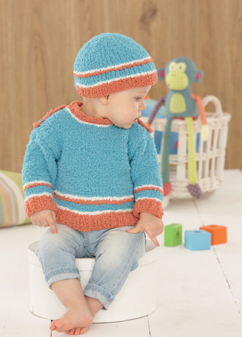 Baby Sweater, Hat, Bootees and Blanket in Sirdar Snuggly Snowflake Chunky (4649)