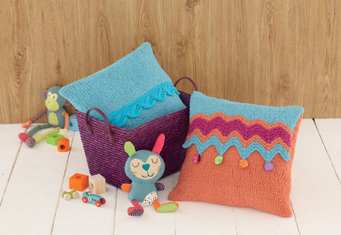 Blankets and Cushion Covers in Sirdar Snuggly Snowflake Chunky and Snuggly DK (4651)