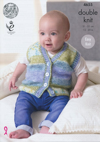 Slipovers and Waistcoats in King Cole Splash DK (4655)