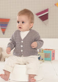 Babies and Boys V Neck Cardigans in Sirdar Snuggly DK (4657)