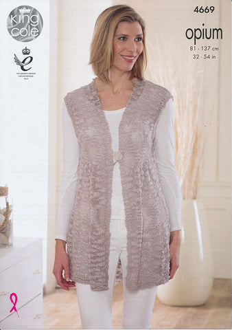 Smock Tunic and Matching Gilet in King Cole Opium and Opium Palette (4669)