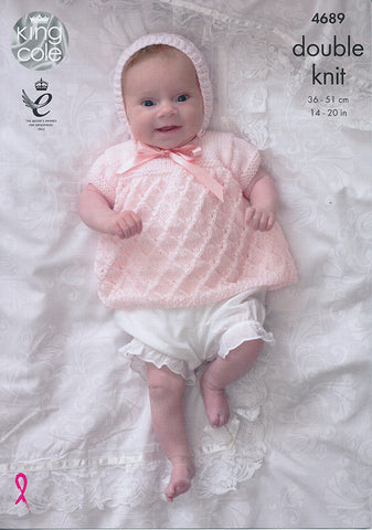 Angel Top, Cardigan, Bonnet and Blanket in King Cole Comfort DK (4689)