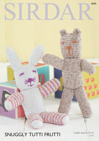 Bear and Rabbit in Sirdar Snuggly Tutti Frutti (4695)