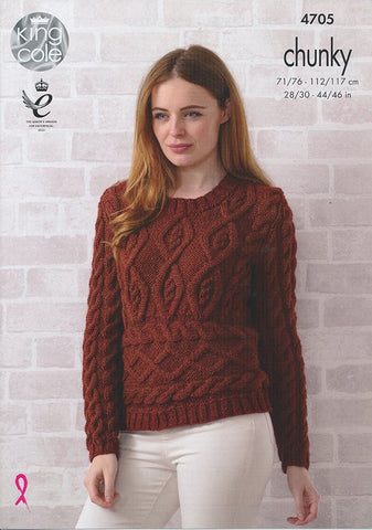 Sweater and Sleeveless Top in King Cole Big Value Chunky (4705)