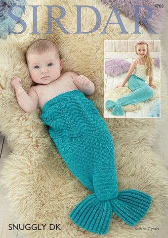 Mermaid Tail Snugglers in Sirdar Snuggly DK (4708)