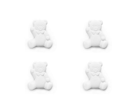 Teddy Bear Shaped Buttons - White - 016