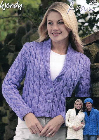 Cable Jackets and Hats in Wendy Aran with Wool (5202)