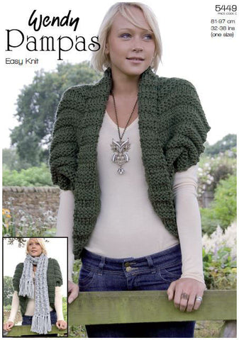 Bolero & Scarf in Wendy Pampas Mega Chunky (5449) Digital Version