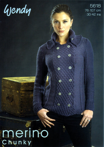 Cowl Neck Tunics in Wendy Merino Chunky (5618)