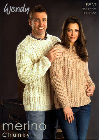 His and Her Sweater in Wendy Merino Chunky (5619)