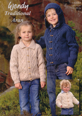 Children's Jackets and Hat in Wendy Traditional Aran (5641w)