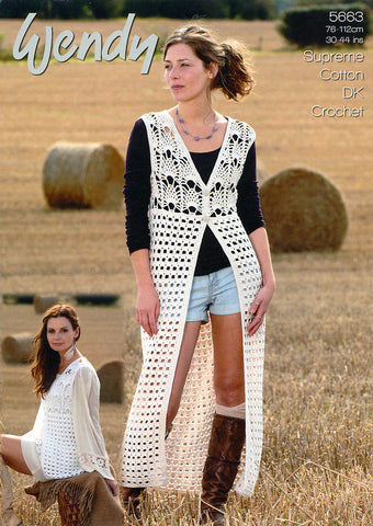 Crochet Waistcoats in Wendy Cotton DK (5663)