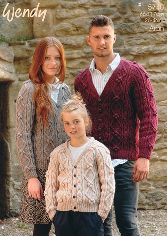 Family Cardigan in Wendy Aran (5740)