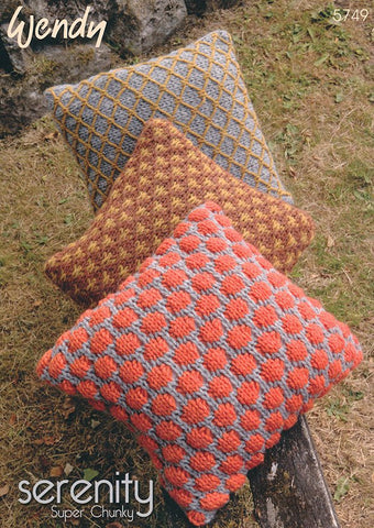 Cushions and Bowl in Wendy Serenity Super Chunky (5749)