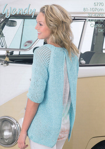 Open Back Sweater in Wendy Supreme Cotton DK (5770w)