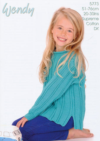 Child's Roll Neck Sweater in Wendy Supreme DK (5773w)