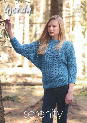 Batwing Sweater in Wendy Serenity Chunky (5835)