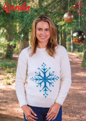 Raglan Sweater with Icicle Motif in Wendy Mode DK (5872)
