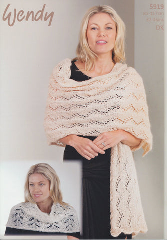 Shoulder Warmer and Wrap in Wendy Celeste DK (5919)