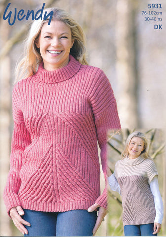 Sweater and Tunic in Wendy Merino DK (5931)