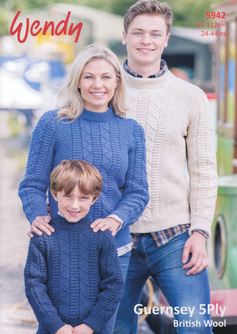 Sweater in Wendy Guernsey 5 Ply (5942)