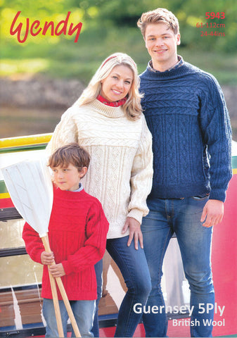 Sweater in Wendy Guernsey 5 Ply (5943)