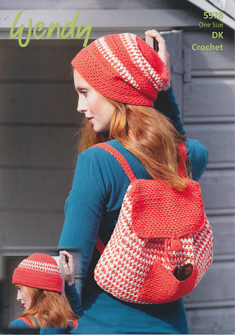 Crochet Hat and Rucksack in Wendy Supreme Luxury Cotton DK (5978)