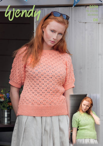 Short Sleeved Tops in Wendy Supreme Luxury Cotton DK (5979)