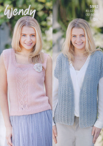 Cap Sleeve Jacket and Sleeveless Top in Wendy Fleur DK (5992)