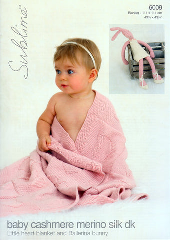 Little Heart Blanket and Ballerina Bunny in Sublime Baby Cashmere Merino Silk DK (6009)